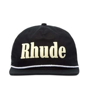 Rhude Black Cap with Cream Logo